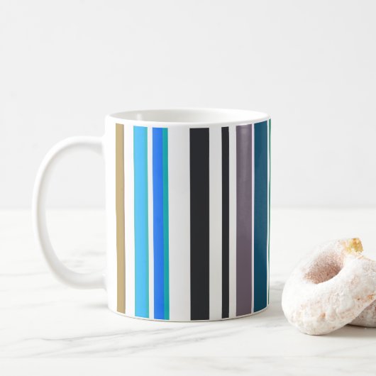 Trendy Moderne Strepen Koffiemok (Met donut)
