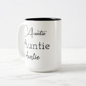 Trendy moderne tante tweekleurige koffiemok (Voorkant links)