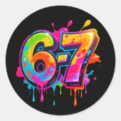 Trendy moderne tiener-meme 6-7 67 stickers (Voorkant)