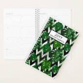 Trendy moderne tropische gebladerte gepersonalisee planner (Display)