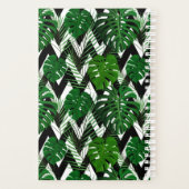Trendy moderne tropische gebladerte gepersonalisee planner (Achterkant)