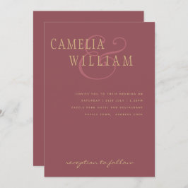 Trendy Moderne Trouw Dusty Rose Roze Goud Kaart