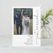 Trendy Moderne Trouwreceptie Alleen 2 Foto Kaart (Staand voorkant)