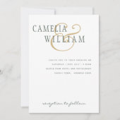 Trendy Moderne Trouwuitnodiging Mosgroen Goud Kaart (Voorkant)