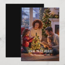 Trendy Moderne Typografie Familie Kerst Foto