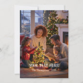 Trendy Moderne Typografie Familie Kerstfoto Feestdagenkaart (Voorkant)