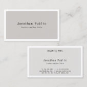 Trendy moderne verfijnde minimalistische Sjabloon Visitekaartje (Voorkant / Achterkant)