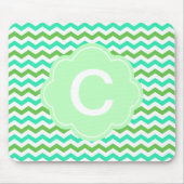 Trendy, moderne verse groene chevron zigzag muismat (Voorkant)