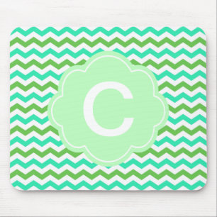 Trendy, moderne verse groene chevron zigzag muismat