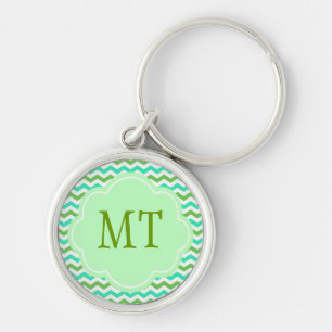 Trendy, moderne verse groene chevron zigzag sleutelhanger