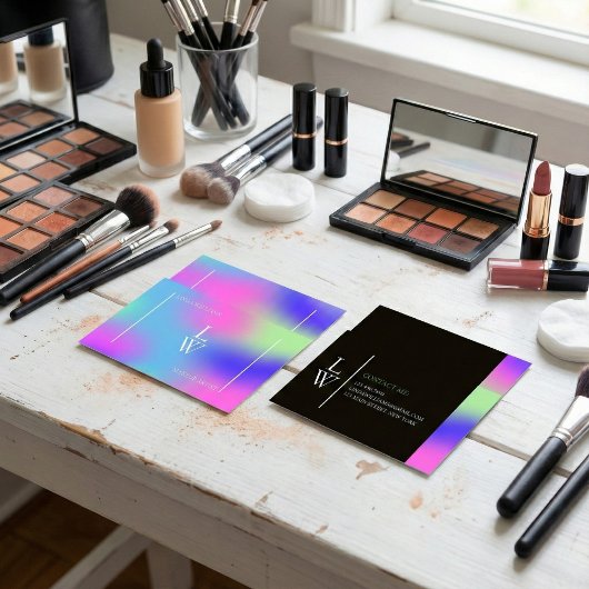 Trendy Moderne Visagist Kleurrijke Gradiënt Visitekaartje