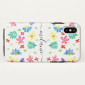 Trendy Moderne Waterverf Bloemen Apple iPhone hoes (Achterkant (horizontaal))