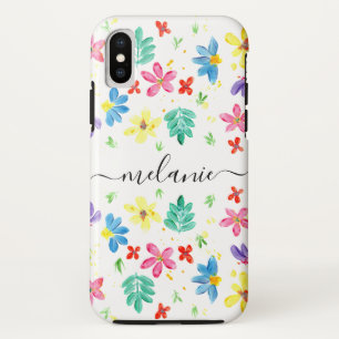 Trendy Moderne Waterverf Bloemen Apple iPhone hoes