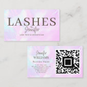 Trendy Moderne Wimper Extenties QR Code Luxe Visitekaartje (Voorkant / Achterkant)