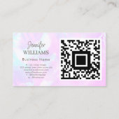 Trendy Moderne Wimper Extenties QR Code Luxe Visitekaartje (Achterkant)