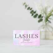 Trendy Moderne Wimper Extenties QR Code Luxe Visitekaartje (Staand voorkant)