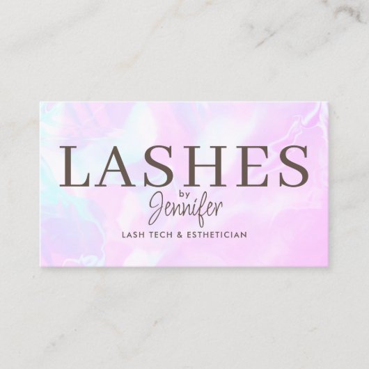 Trendy Moderne Wimper Extenties QR Code Luxe Visitekaartje (Voorkant)