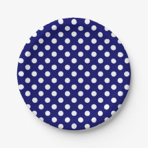 Trendy moderne witte stippen op donker marineblauw