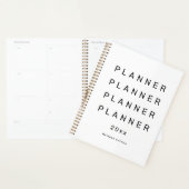 Trendy Moderne Witte Wekelijkse Gedateerde Planner (Display)