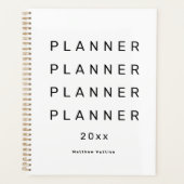 Trendy Moderne Witte Wekelijkse Gedateerde Planner (Voorkant)