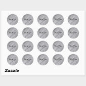 Trendy Moderne Zilveren Glam Marmer Elegant Bruilo Ronde Sticker (Vel)