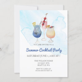Trendy Moderne Zomer Cocktailparty Uitnodigingen