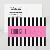 Trendy modieuze roze nieuw adres verhuizen aankondigingskaart (Voorkant / Achterkant)