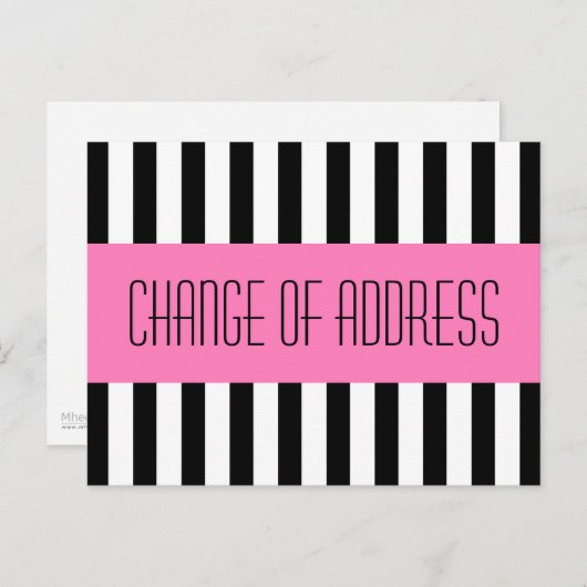 Trendy modieuze roze nieuw adres verhuizen aankondigingskaart (Voorkant / Achterkant)