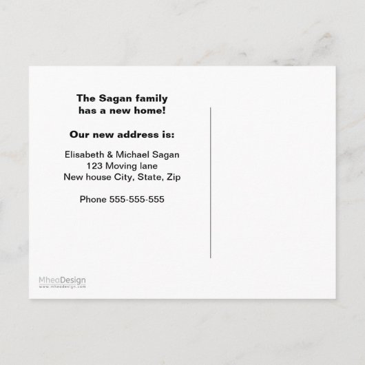 Trendy modieuze roze nieuw adres verhuizen aankondigingskaart (Achterkant)