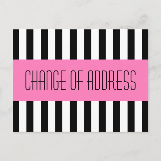 Trendy modieuze roze nieuw adres verhuizen aankondigingskaart (Voorkant)