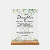 Trendy moeder naar dochter aanmoediging Gezegde Acryl Bord (Voorkant)