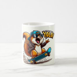 trendy mok met hamster op skateboard