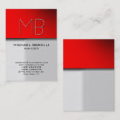 Trendy mollig grijs rood sfeervol visitekaartje (Voorkant / Achterkant)