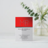 Trendy mollig grijs rood sfeervol visitekaartje (Staand voorkant)