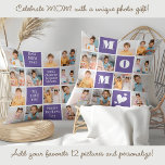 Trendy MOM Gepersonaliseerde 12 Fotocollage Paarse Kussen<br><div class="desc">Introductie van het perfecte cadeau voor de beste MAM ooit - een gepersonaliseerd fotocollage kussen! Dit stijlvolle en moderne kussen biedt ruimte voor 12 speciale afbeeldingen, gedurfde MOM in een kleurenblokontwerp, waardoor een uniek en sentimenteel cadeau wordt gecreëerd dat elke moeder zou aanbidden. Met de ruimtes om gepersonaliseerde speciale berichten...</div>