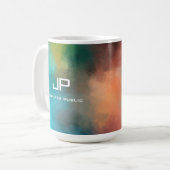 Trendy Mono Gram Rainbow Colorful Abstract Koffiemok (Voorkant links)