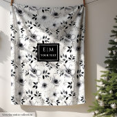 Trendy monochrome bloemendeken voor stijlvol huis fleece deken