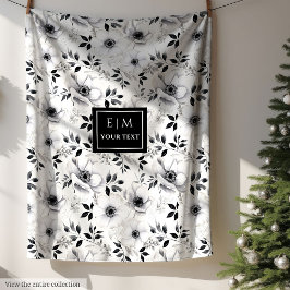 Trendy monochrome bloemendeken voor stijlvol huis fleece deken