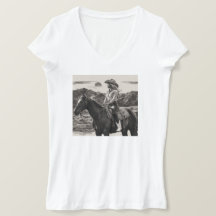 Trendy Monochrome Cowgirl Wit Slim Fit t-shirt