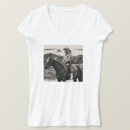 Trendy Monochrome Cowgirl Wit Slim Fit t-shirt