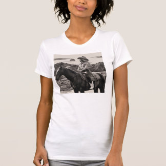 Trendy Monochrome Cowgirl Wit Slim Fit t-shirt