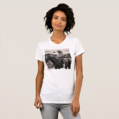 Trendy Monochrome Cowgirl Wit Slim Fit t-shirt (Voorkant volledig)
