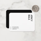 Trendy Monochrome Modern Minimal Design Notitiekaartje (Voorkant / Achterkant in situ)