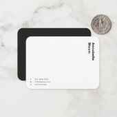 Trendy Monochrome Moderne Minimale Zwart-wit Notitiekaartje (Voorkant / Achterkant in situ)