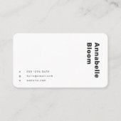 Trendy Monochrome Moderne Minimale Zwart-wit Visitekaartje (Voorkant)