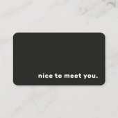 Trendy Monochrome Moderne Minimale Zwart-wit Visitekaartje (Achterkant)