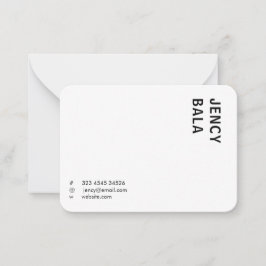Trendy monochroom modern minimalistisch ontwerp notitiekaartje