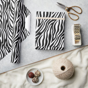 Trendy monochroom zebra streep cadeaupapier