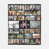 Trendy Monogram 34 x Foto Collage Fleece Deken (Voorkant)