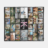 Trendy Monogram 34 x Foto Collage Fleece Deken (Voorkant (Horizontaal))